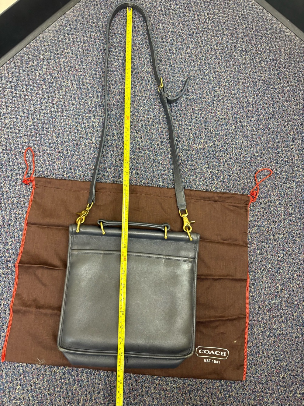 Coach 90’s Willis bag leather purse 9927-Midnight Navy GOOD Condition! -see pics - Picture 9 of 16